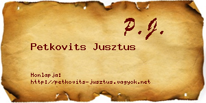 Petkovits Jusztus névjegykártya